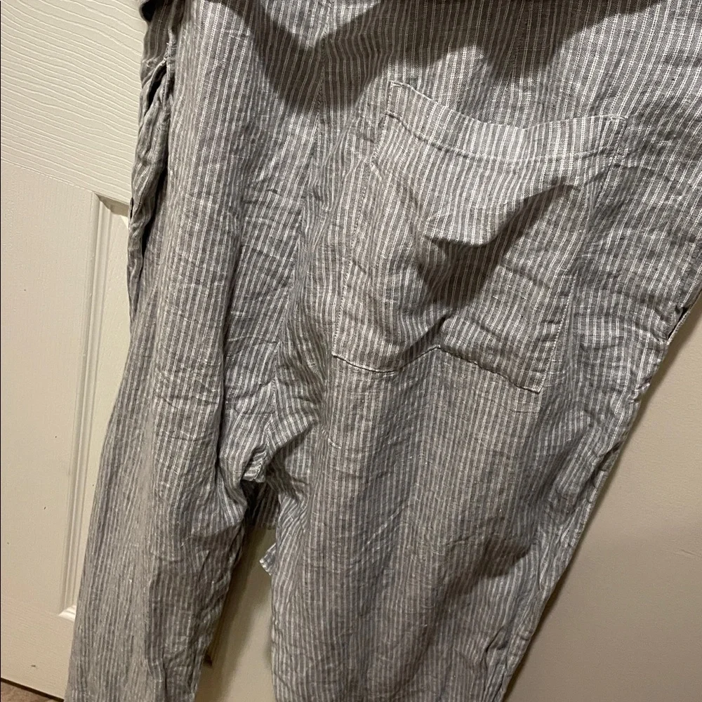 Everlane linen stripe jumpsuit